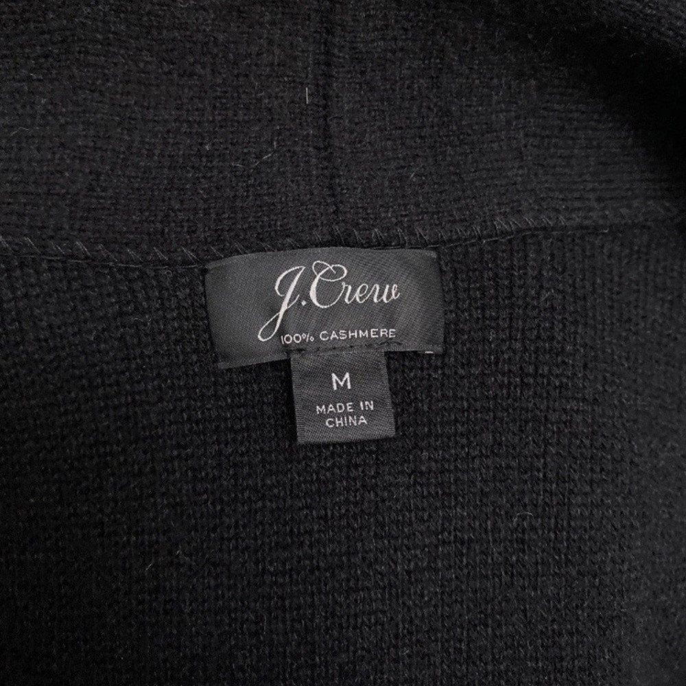 J Crew Black Open Front Sweater Blazer In Everyday Cashmere Size M Cardigan - Picture 6 of 8
